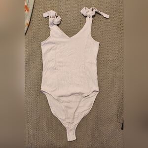 Bodysuit with Knotted Straps - Cream/off-white